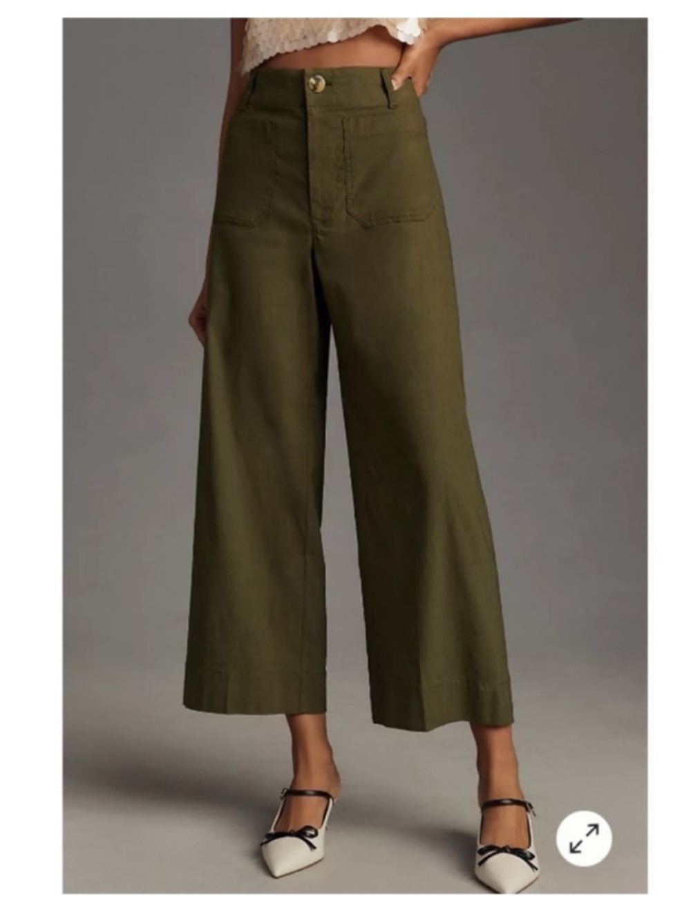 Maeve Anthropologie Colette Was Left High Rise Pants Olive Green 22W